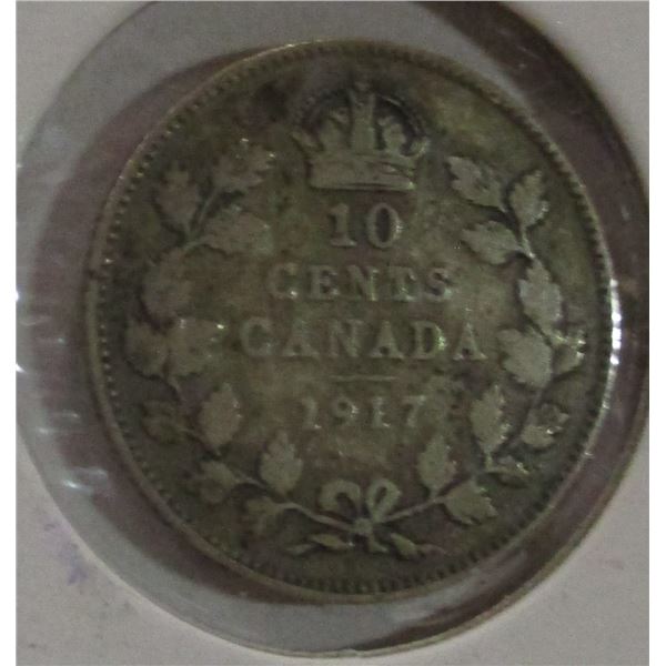 1917 CANADA KING GEORGE V SILVER DIME