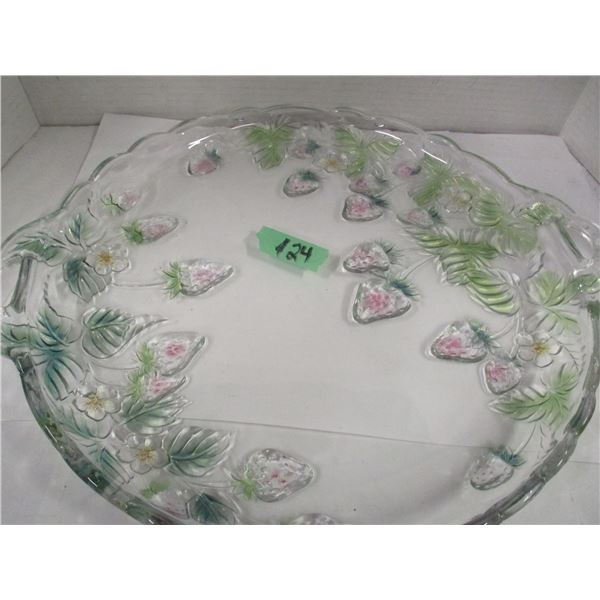 15" STRAWBERRY GLASS PLATTER
