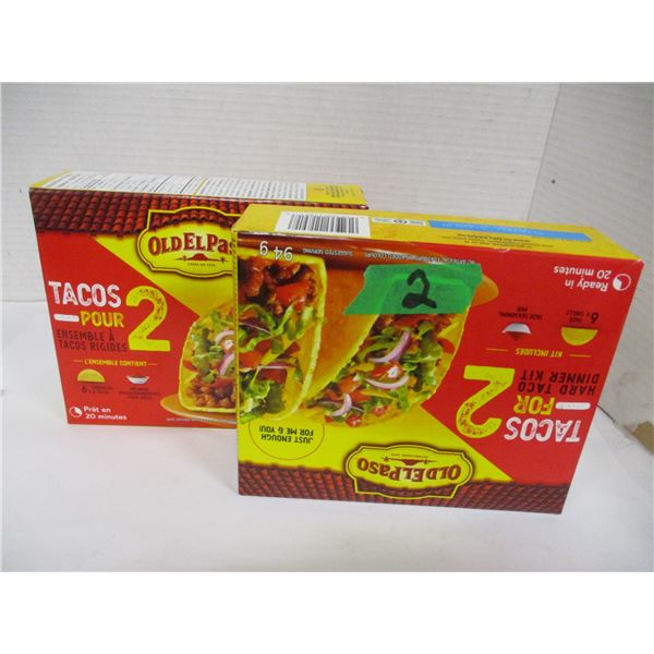 SHELF PULLS (AS IS):  2 HARD TACO KITS (DATED)