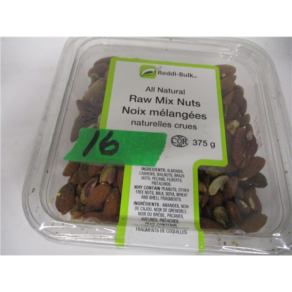 SHELF PULLS (AS IS):  ALL NATURAL RAW MIXED NUTS (375G) (DATED)