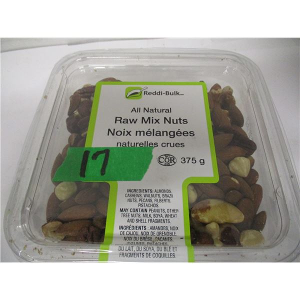 SHELF PULLS (AS IS):  ALL NATURAL RAW MIXED NUTS (375G) (DATED)