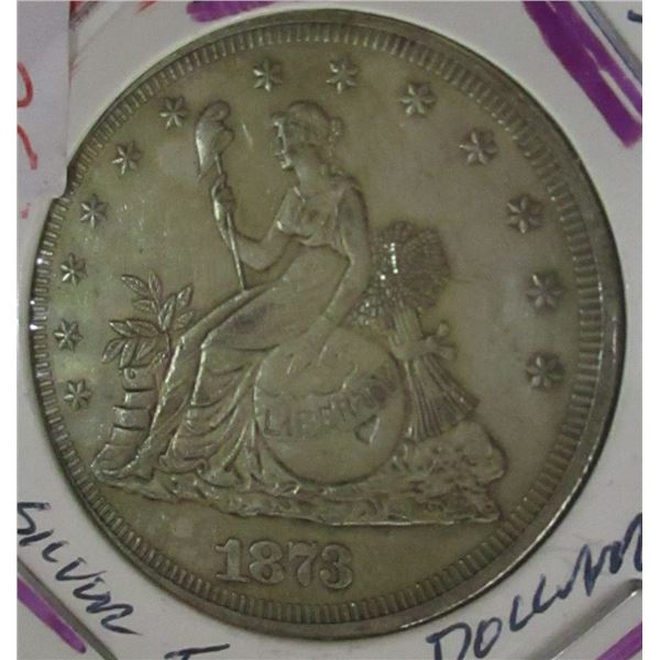 1873 USA SILVER TRADE DOLLAR