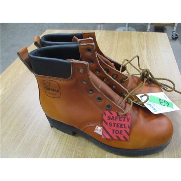 STEEL TOE WORK BOOTS (APPROX. SIZE 9.5)