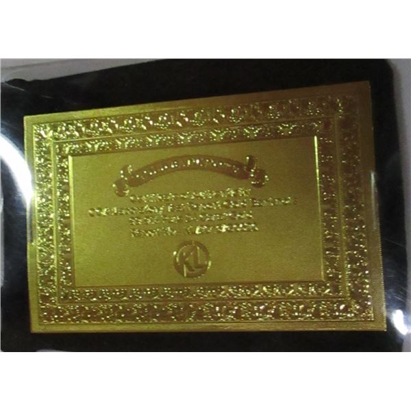 99.9% PURE GOLD SHIELD NON - NEGOTIABLE BANK NOTE
