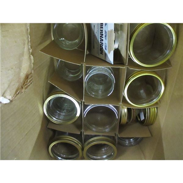 BOX C/W ASSORTED SMALL CANNING JARS