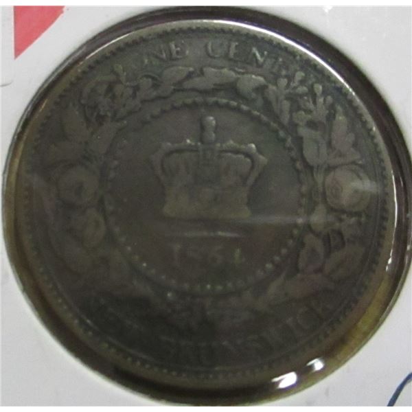 1864 NEW BRUNSWICK VICTORIAN CANADA PENNY TOKEN