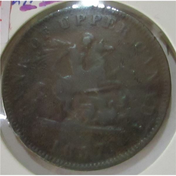 1857 BANK OF UPPER CANADA PENNY BANK TOKEN