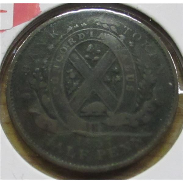 1837 PROVINCE OF CANADA PENNY TOKEN