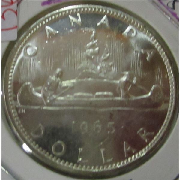 1965 UNCIRCULATED CANADA SILVER DOLLAR
