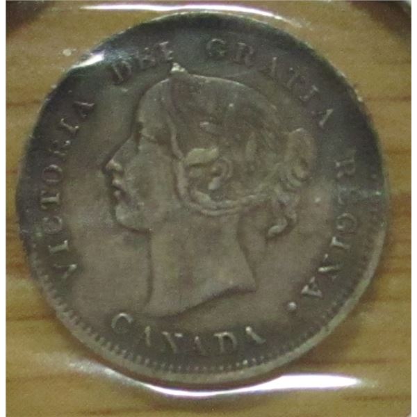 1899 CANADA VICTORIAN SILVER FIVE CENT