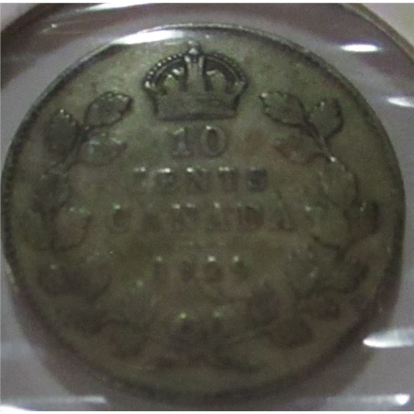 1929 KING GEORGE V CANADA SILVER DIME