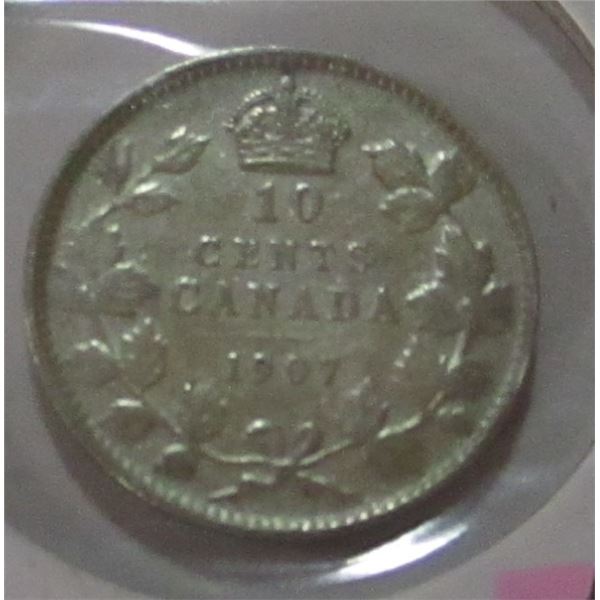 1907 KING EDWARD VII CANADA SILVER DIME
