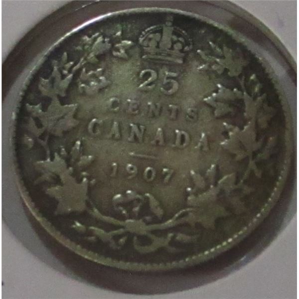 1907 KING EDWARD VII CANADA SILVER QUARTER