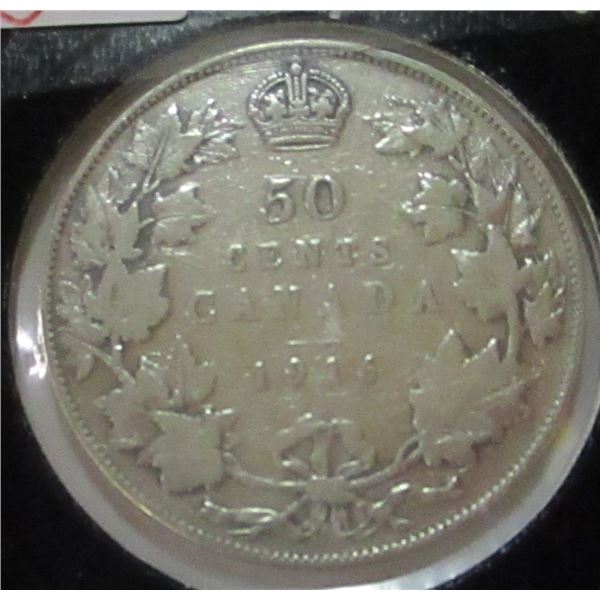 1916 KING GEORGE V CANADA SILVER HALF DOLLAR