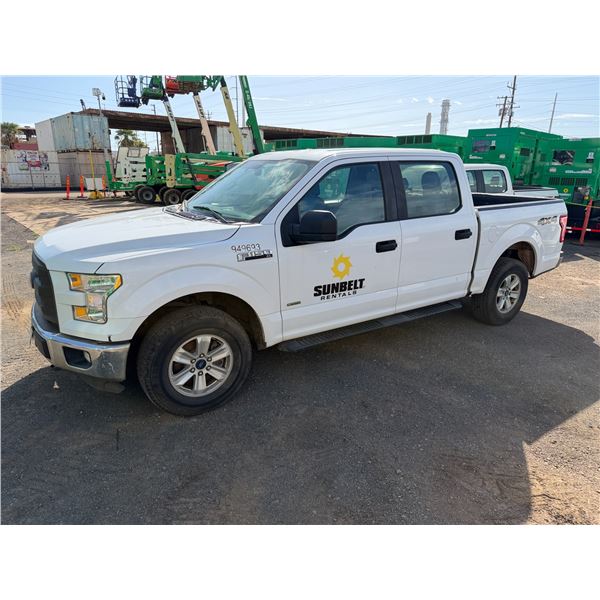 (949693) 2016 Ford F150 Pickup Truck 4WD Crew Cab, Lic 899TWA, 98180 Miles (Starts & Runs-See Video)
