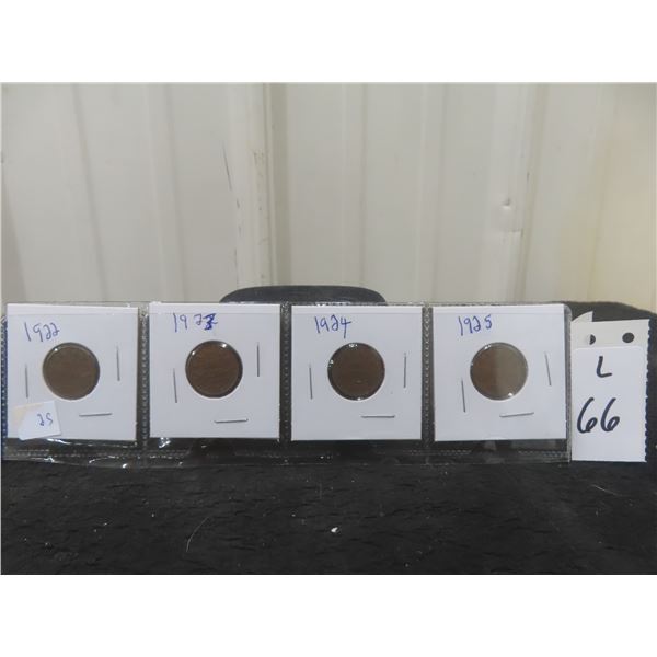 1922, 1923, 1924, 1925, Canadian Pennies
