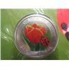 Image 2 : 2011 Canadian 25 Cent Coin Tulip W Venetian Glass Ladybug