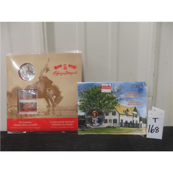 2012 Calgary Stampede 100th Anni 25 Cent Coin & Stamp Set & 2008 Anne of Green Gables 25 Cent Coin