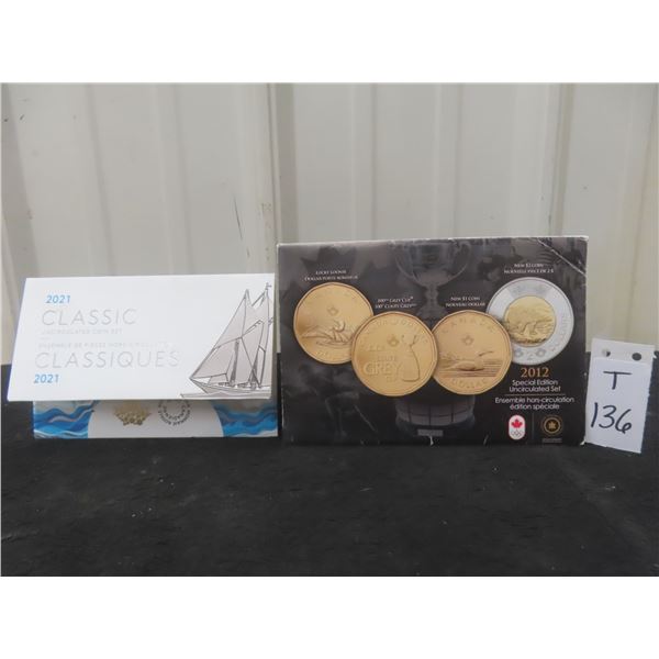 2021 Classic Uncirculated Canadian Coin Set & 2012 Special Edition Cfl Uncirculated Set