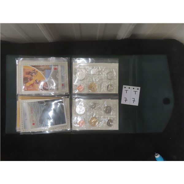 10 Uncirculated Canadian Coin Sets in Leatherette Booklet 1980-89