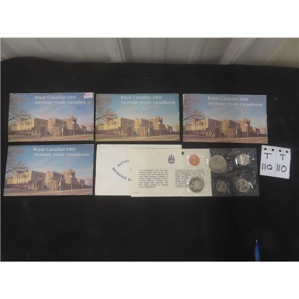 5 Uncirculated Canadian Coin Sets 1976, 75, 74, 73, 71