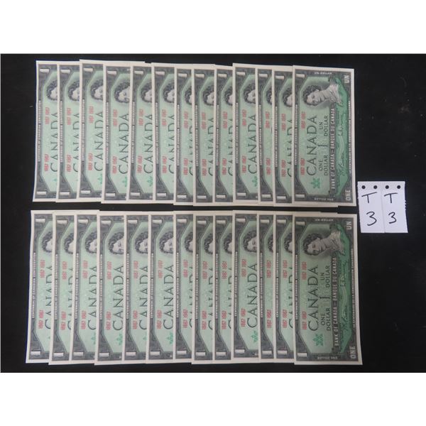 26 Uncirculated Canadian Centennial $1.00 Bills