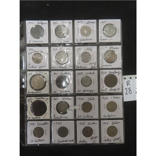 20 World Currency Coins From Early 1856- 1968