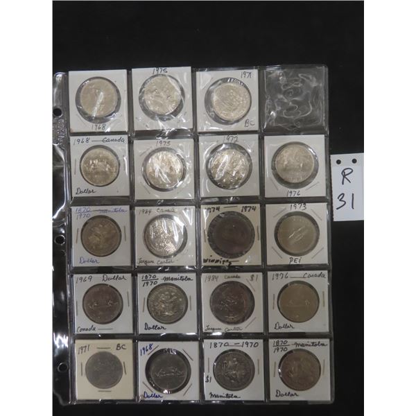 19 Canadian $1.00 Coins From 1968-1984
