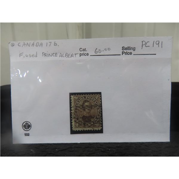 Canada F. Prince Albert YR.1859 Used #17b.