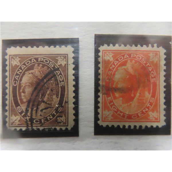 Canada 71,72 F-VF Used Q. Victoria Maple Leaf Issue YR.1897.