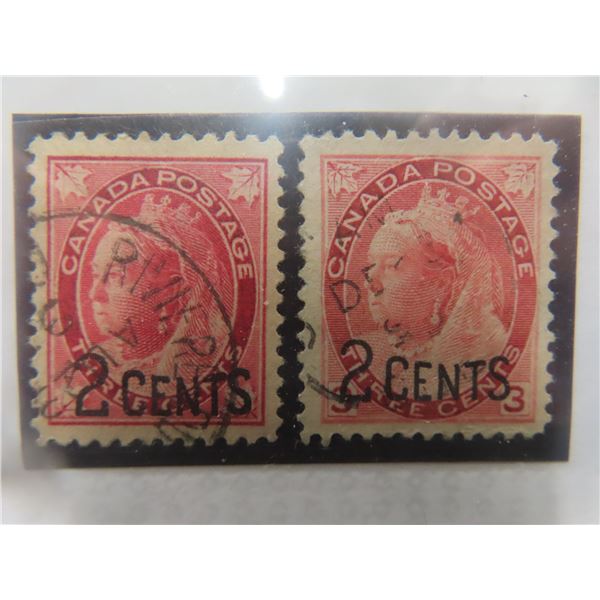 Canada 87,88 V.F. Used Provisional Issue YR.1899. Superb.