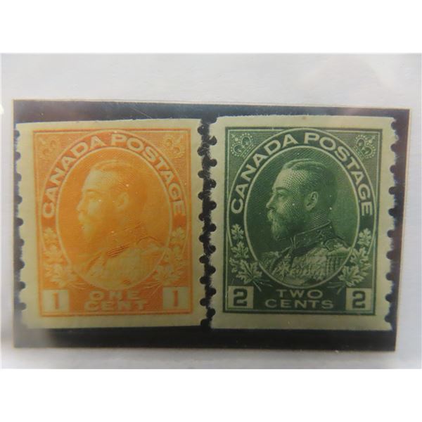 Canada 126,128 V.f. Mint L.h. Coil Perf 8 Vertical YR.1922,23 Superb.