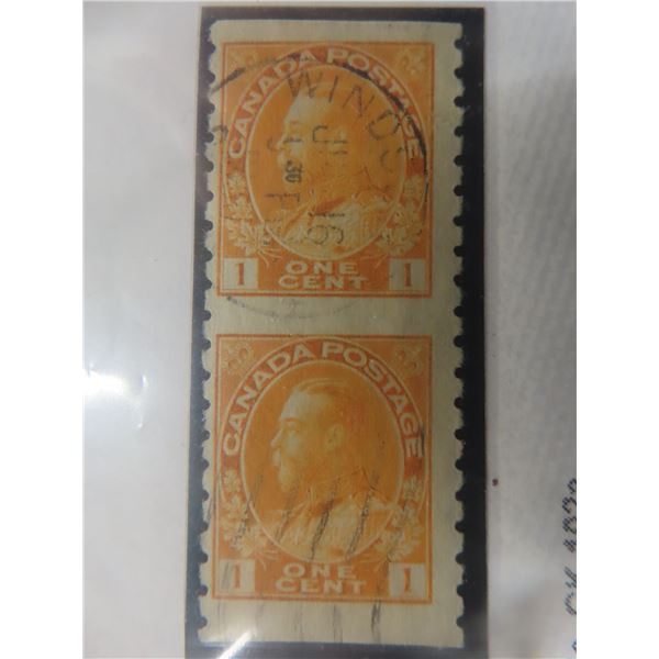 Canada 126A Fine Used Coil Pair Perf 8 Vertical YR.1924 Superb.