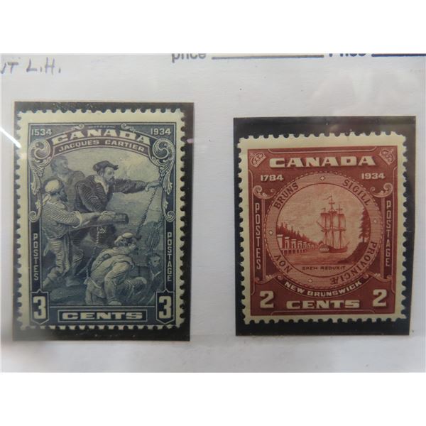Canada 208,210 F-vf Mint L.h. Cartier & New Brunswick Issues YR.1934.