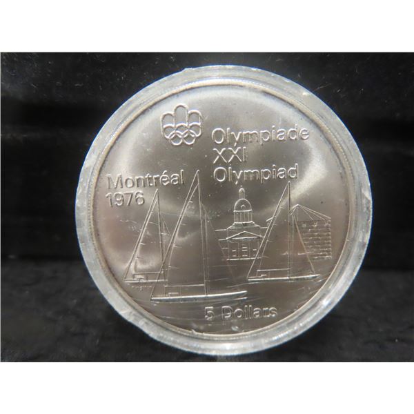 Canada Montreal Olympics $5.00 1973 Kingston & Sailboats .925 Silver Proof