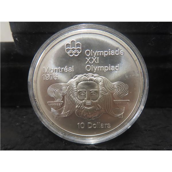 Canada Montreal Olympics $10.00 1974 Head of Zeus .925 Silver Proof
