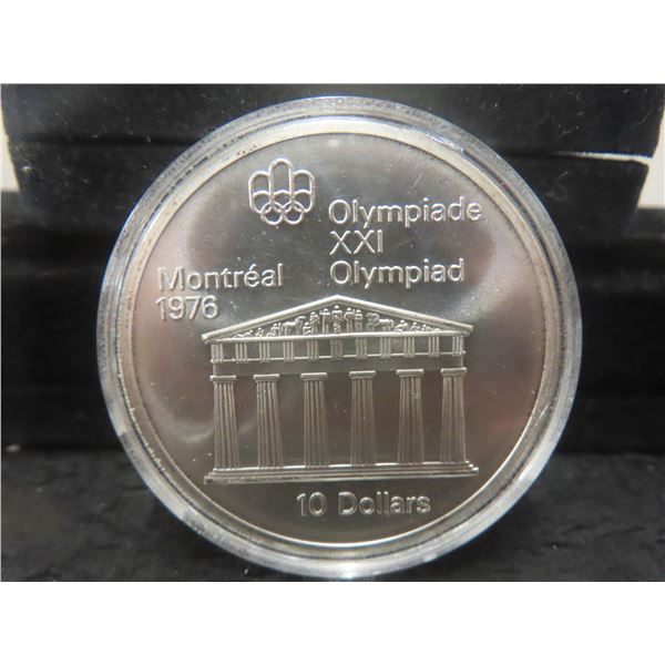 Canada Montreal Olympics $10.00 1974 Temple of Zeus .925 Silver Proof