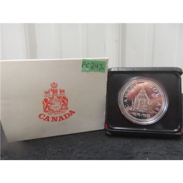 Canada 1976 Library of Parliament Silver Dollar in Clamshell Case Proof