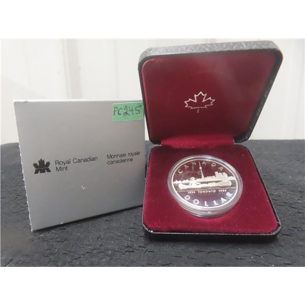 Canada 1984 Toronto Centennial Silver Dollar in Clamshell Case Proof