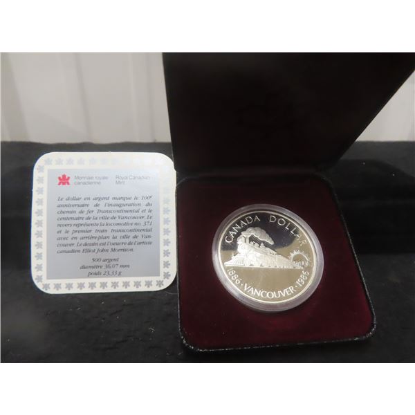 Canada 1986 Vancouver Centennial Silver Dollar in Clamshell Case Proof
