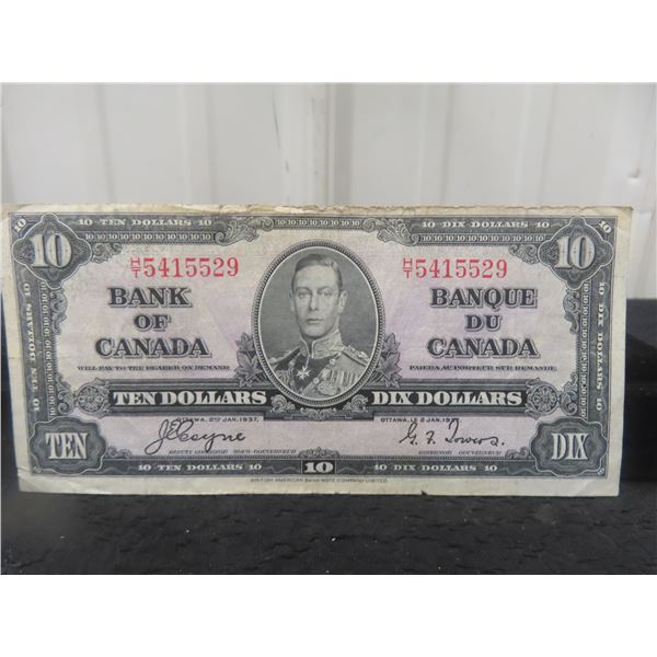 Canada 1937 Ten Dollar Bank-note Coyne-towers
