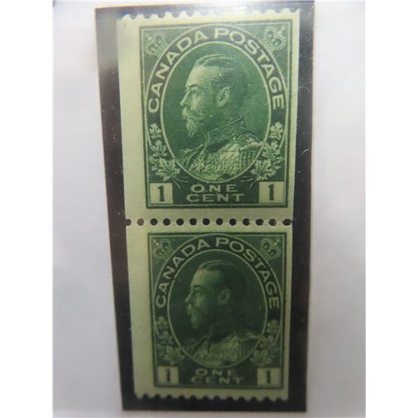 Canada 131 Fine Mint N.h. Coil Pair 'dark Green' Admiral