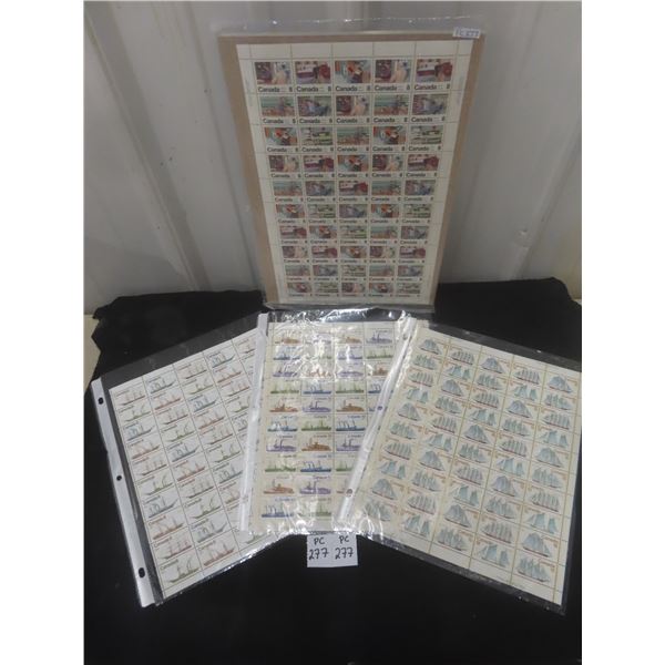 Canada Sheets of 50 Vfnh Letter Carrier Service & 3 Sheets Diff Ships