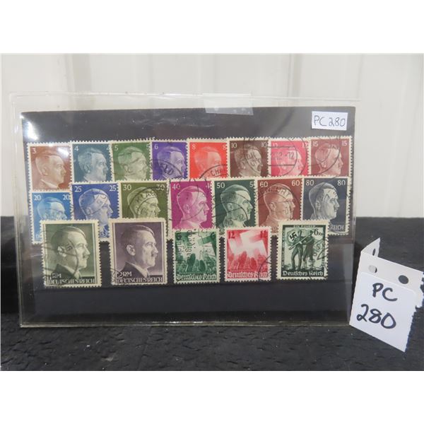 Germany 1940'S Hitler Portrait & Swastika Stamps V.f. Used