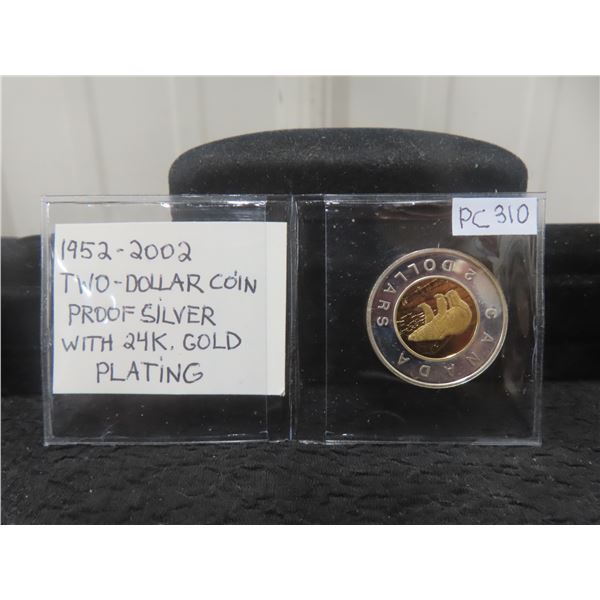 Canada Toonie Coin Silver with 24KT Gold Plating Proof YR.1952-2005