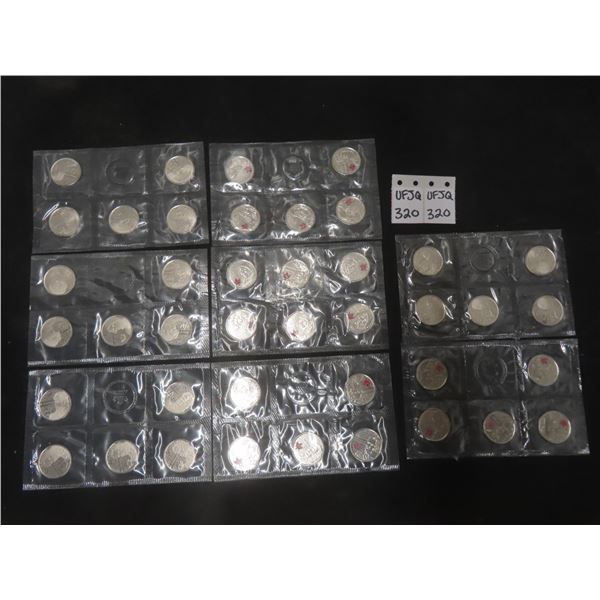 (4) Canadian Uncirculated 25¢ Coin Packs: 2013 Secord, 2013 Salaberry, 2012 Tecumseh, 2012 Brock