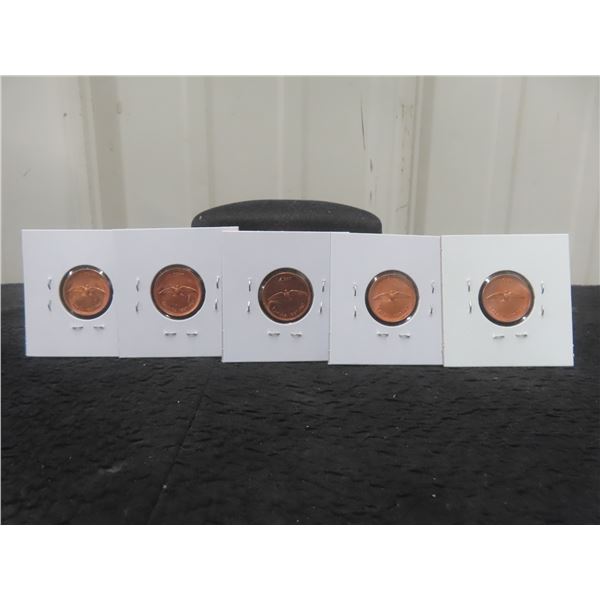 (5) Uncirculated Canadian Pennies, 1967