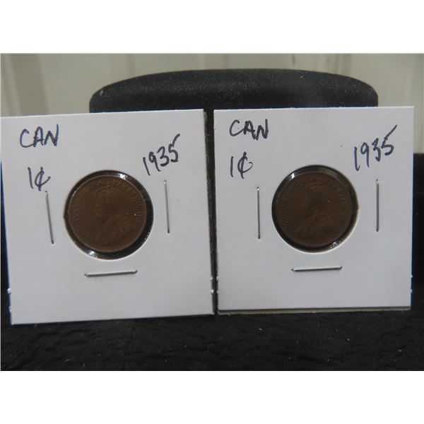 (2) 1935 Canadian Small Cents