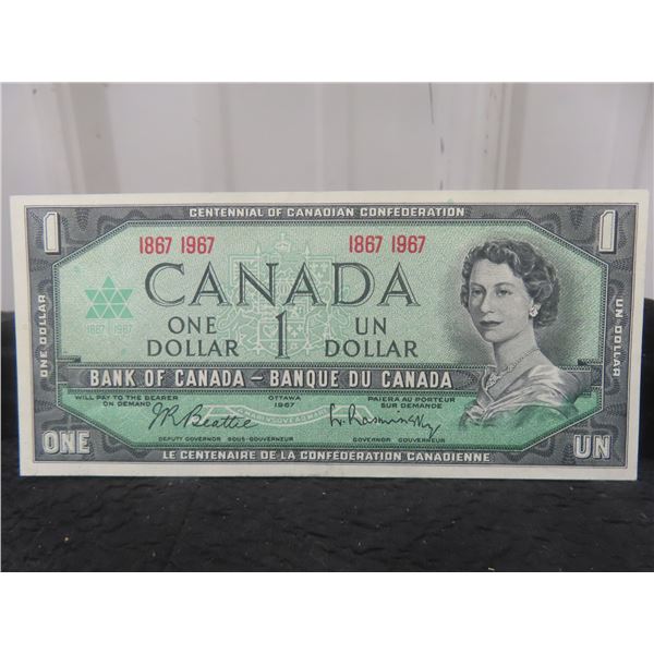 1967 Canadian $1 Bill Au No Ser#