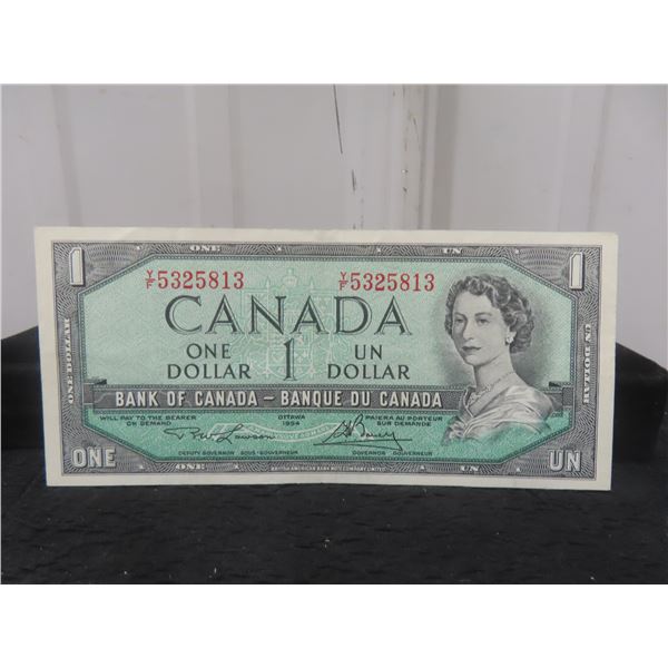 Uncirculated 1954 Canadian $1 Bill